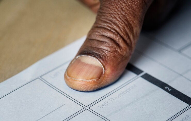 Free Photo closeup of fingerprint on paper