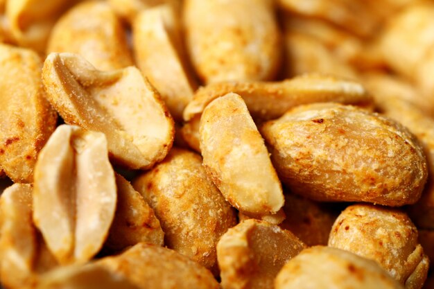 Closeup of fried peanuts