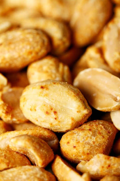 Closeup of fried peanuts