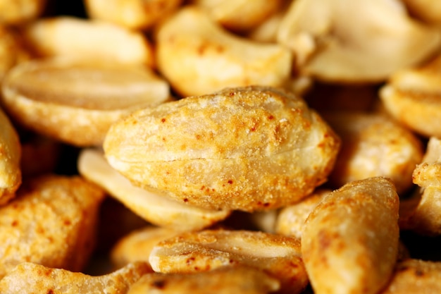 Closeup of fried peanuts