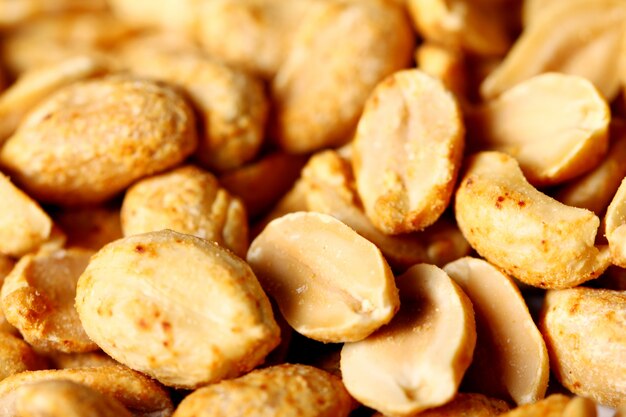 Closeup of fried peanuts