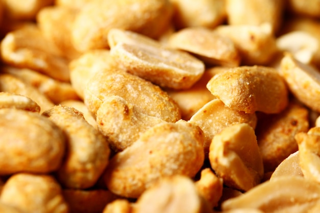 Closeup of fried peanuts