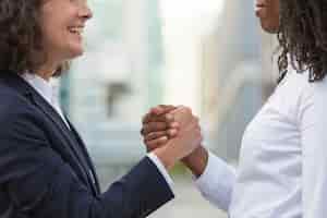 Free photo closeup of friendly handshake