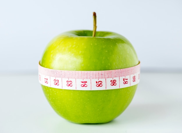 Макрофотография концепции здорового питания и потери веса