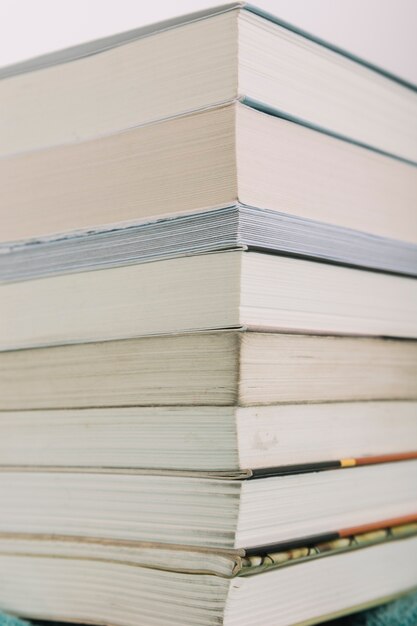 Closeup heap of books