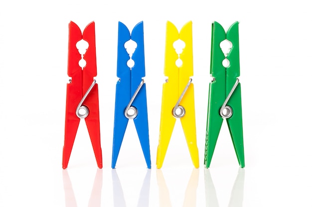 Free Photo  Closeup image of colorful office clothespins