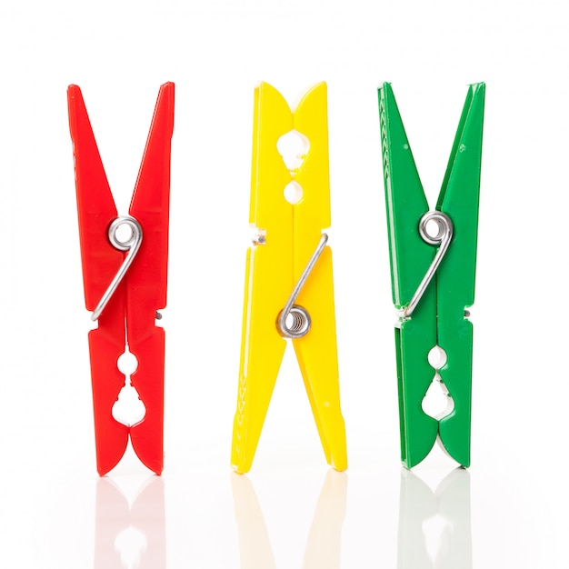 Closeup image of colorful clothespins 