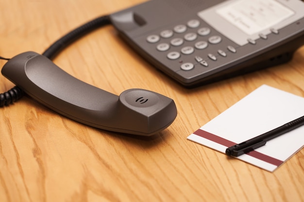 Closeup image of office phone