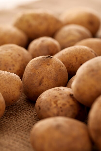 Closeup image of rustic potatoes 