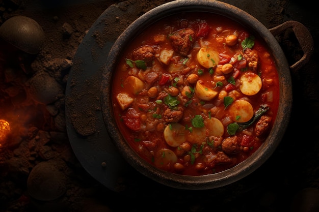 Free photo closeup of a mediterranean stew filling the background