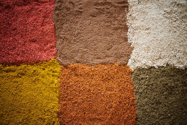 Free photo closeup of mixed spice powder