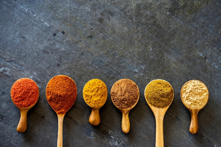 Free Photo closeup of mixed spice powder
