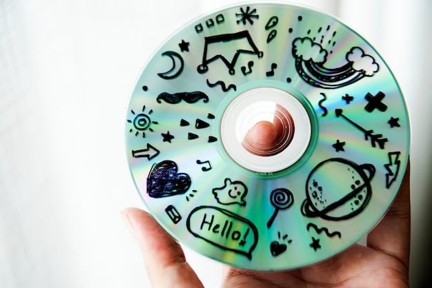 Free photo closeup of music cd disc