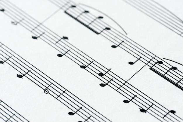 closeup of musical sheet