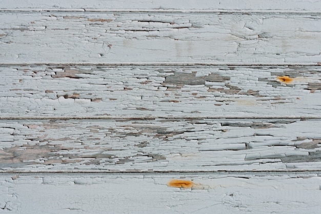 Closeup of an old wooden surface of planks with scratches on it