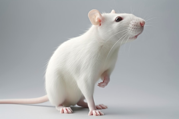 Бесплатное фото Крупный план белой крысы