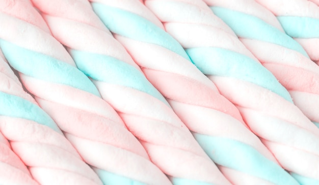 Closeup of pastel colorful marshmallow