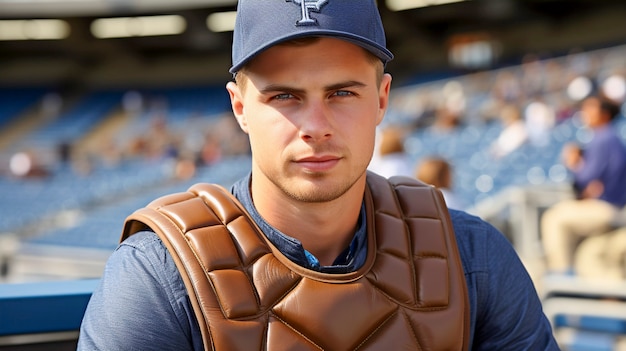 Closeup portrait on baseball player