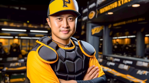 closeup portrait on baseball player