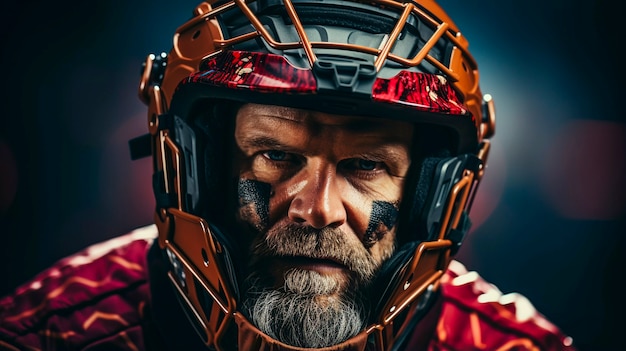 Free photo closeup portrait on baseball player