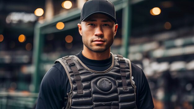 closeup portrait on baseball player