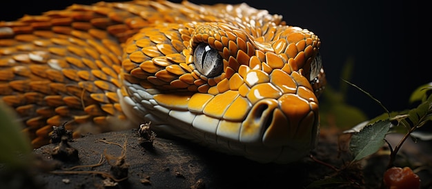 Free photo closeup portrait of a boa constrictor reticulated boa