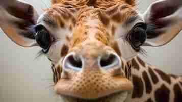 Free photo closeup portrait of a giraffe with wide open mouth