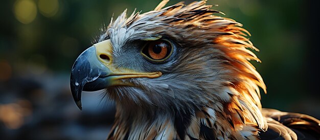 Closeup portrait of a redtailed eagle Buteo buteo