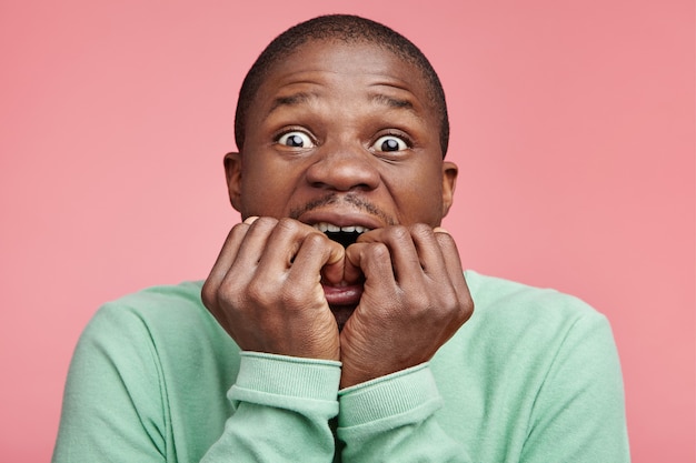 Closeup portrait of young African-American man