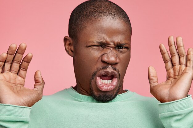 Closeup portrait of young African-American man