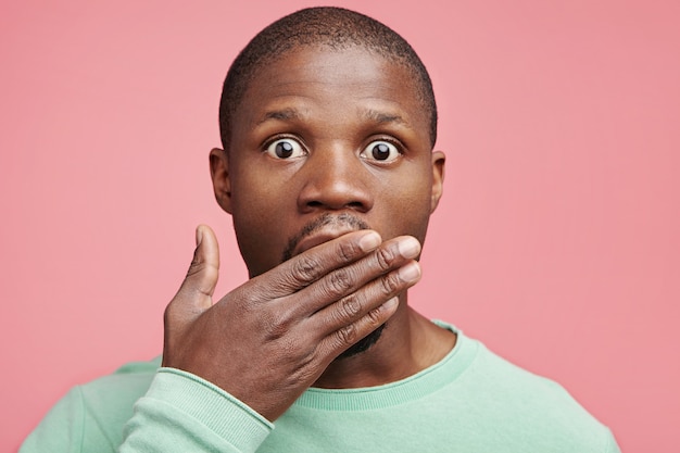 Closeup portrait of young African-American man