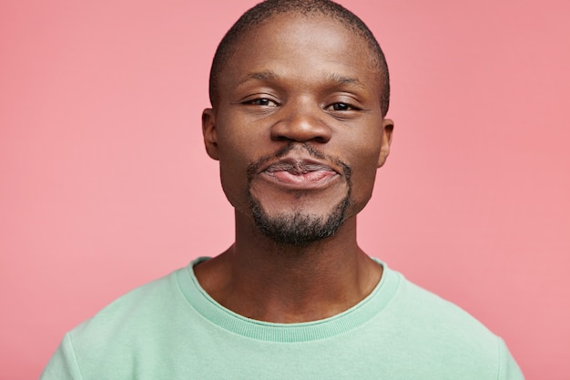 Closeup portrait of young African-American man