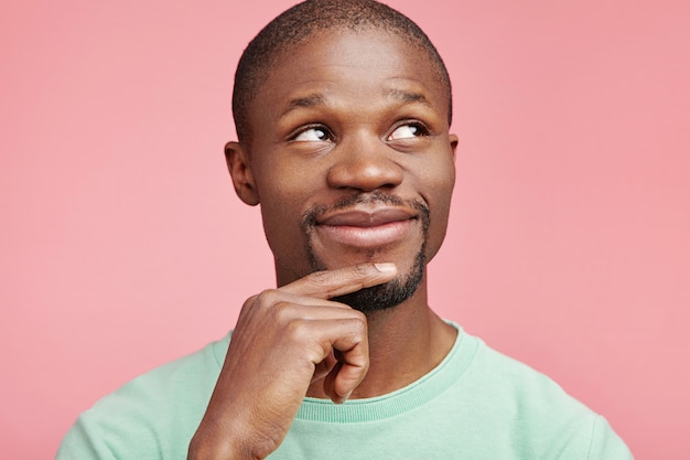 Closeup portrait of young African-American man