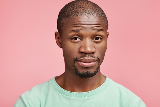 Closeup portrait of young African-American man