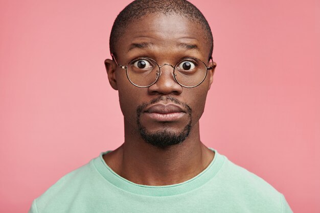 Closeup portrait of young African-American man