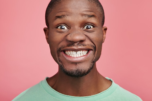 Closeup portrait of young African-American man