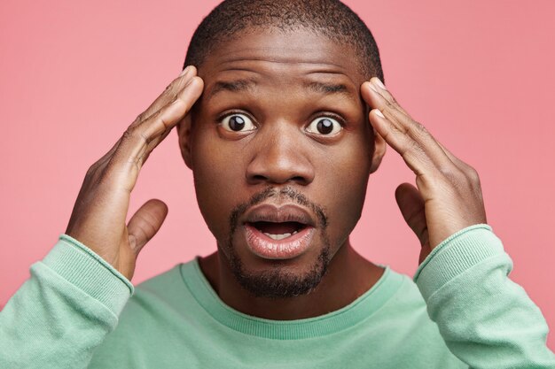 Closeup portrait of young African-American man