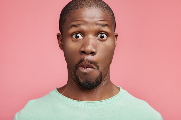 Closeup portrait of young African-American man