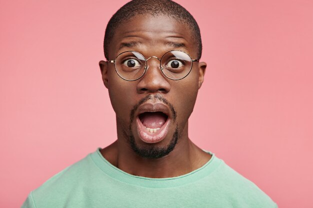 Closeup portrait of young African-American man