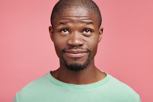 Closeup portrait of young African-American man