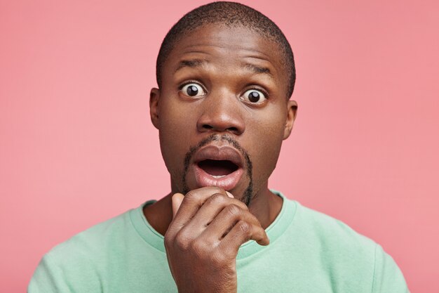 Closeup portrait of young African-American man