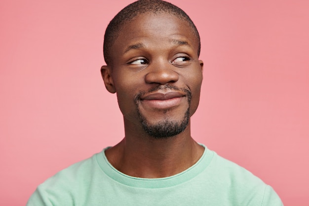 Closeup portrait of young African-American man