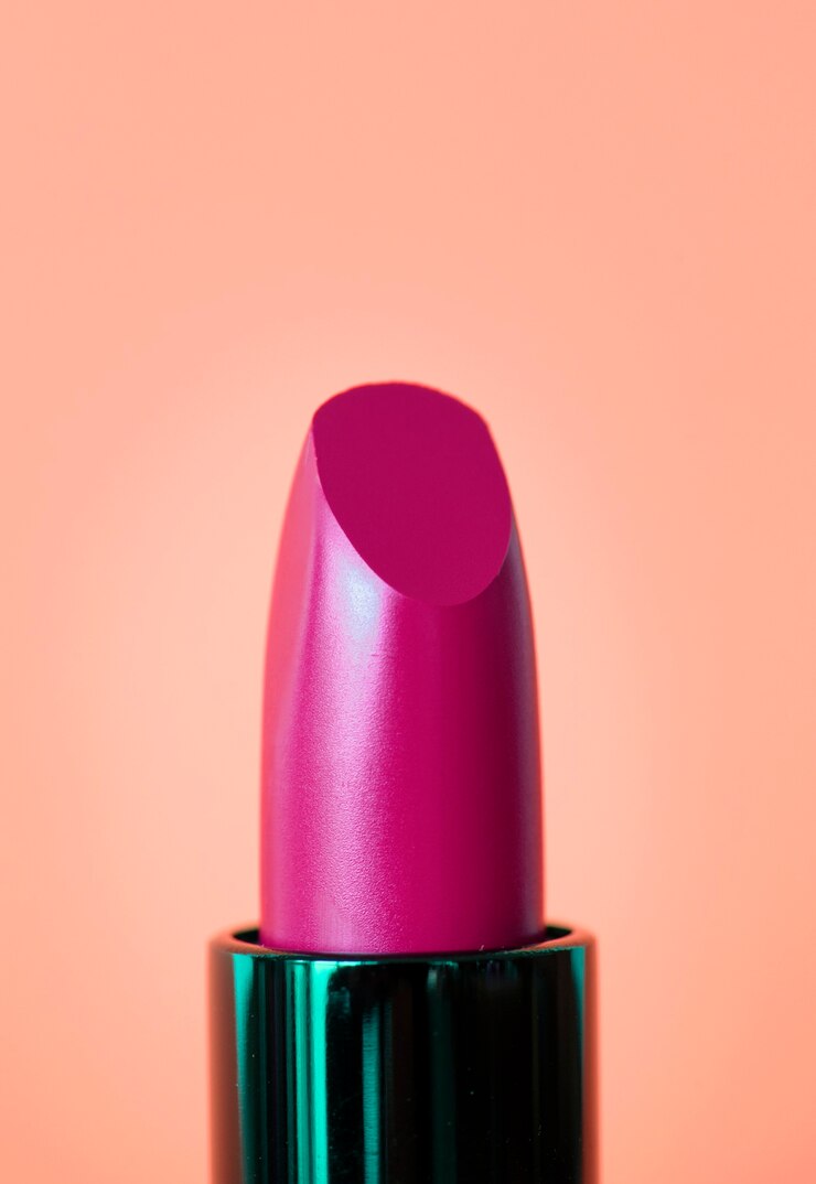 Free Photo closeup of purple lipstick for women