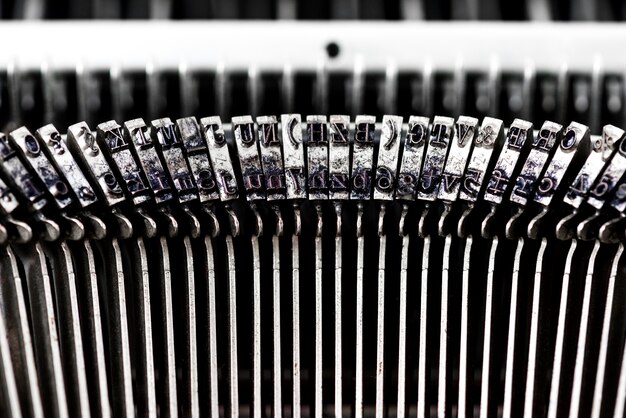 Closeup of retro typewriter