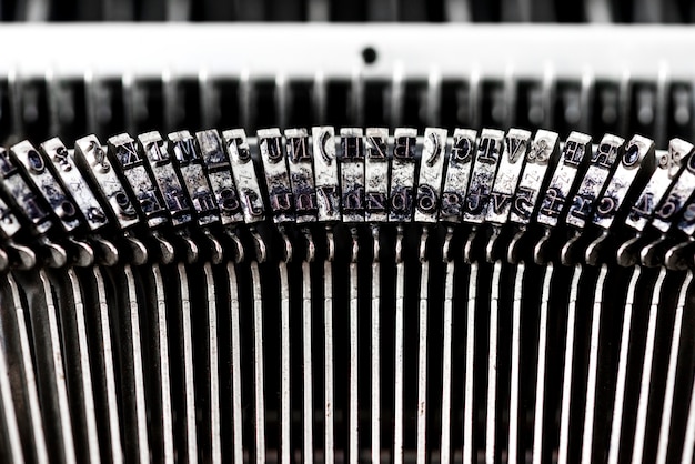 Closeup of retro typewriter