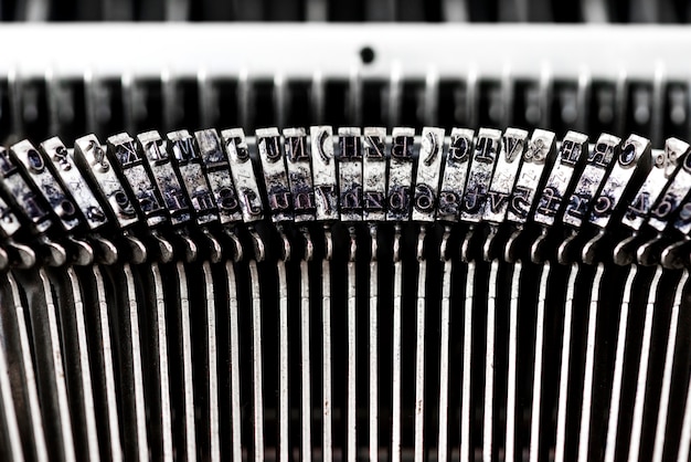 Макрофотография ретро пишущая машинка