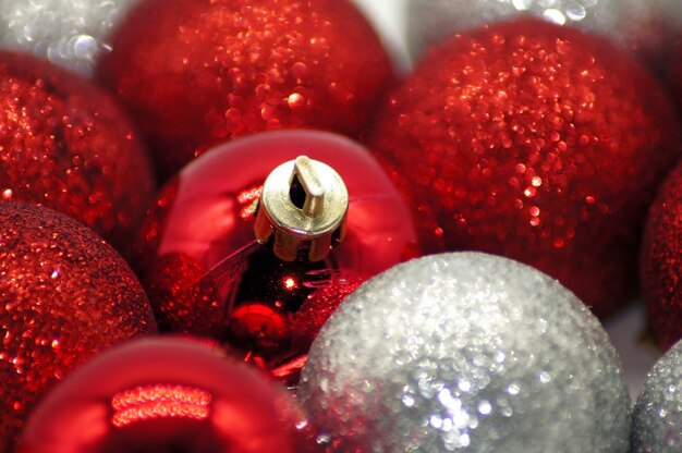 Closeup shot of beautiful Christmas ornaments