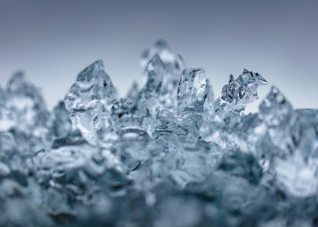 Closeup shot of beautiful frosty ice