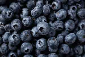 Free photo closeup shot of blueberries with water droplets