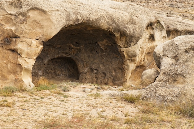 Closeup shot of a cave on the countryside